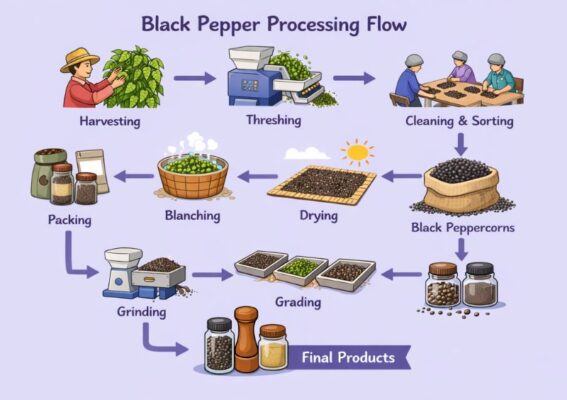 black pepper process flow
