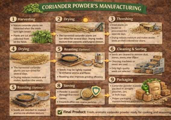 coriander powder process flow