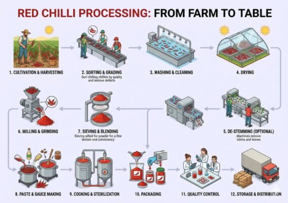red chilli powder process