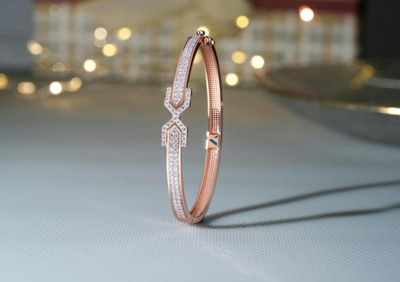 A sparkling diamond bracelet showcased in a festive setting, perfect for celebrations.
